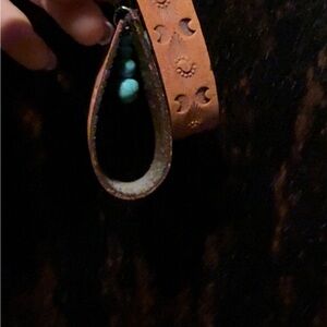 Elegant Brown and Turquoise Teardrop Earrings